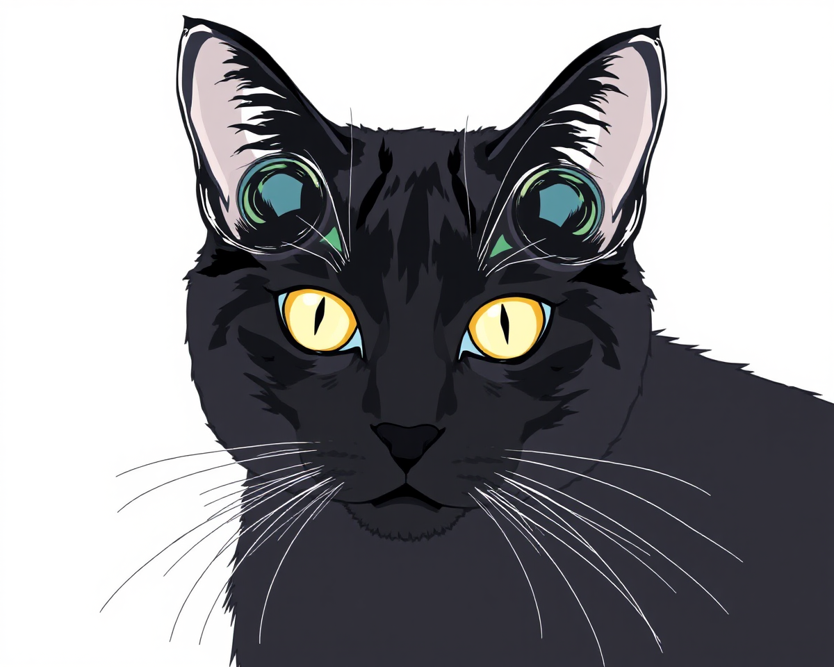 Free Black Cat Pictures to Color Online