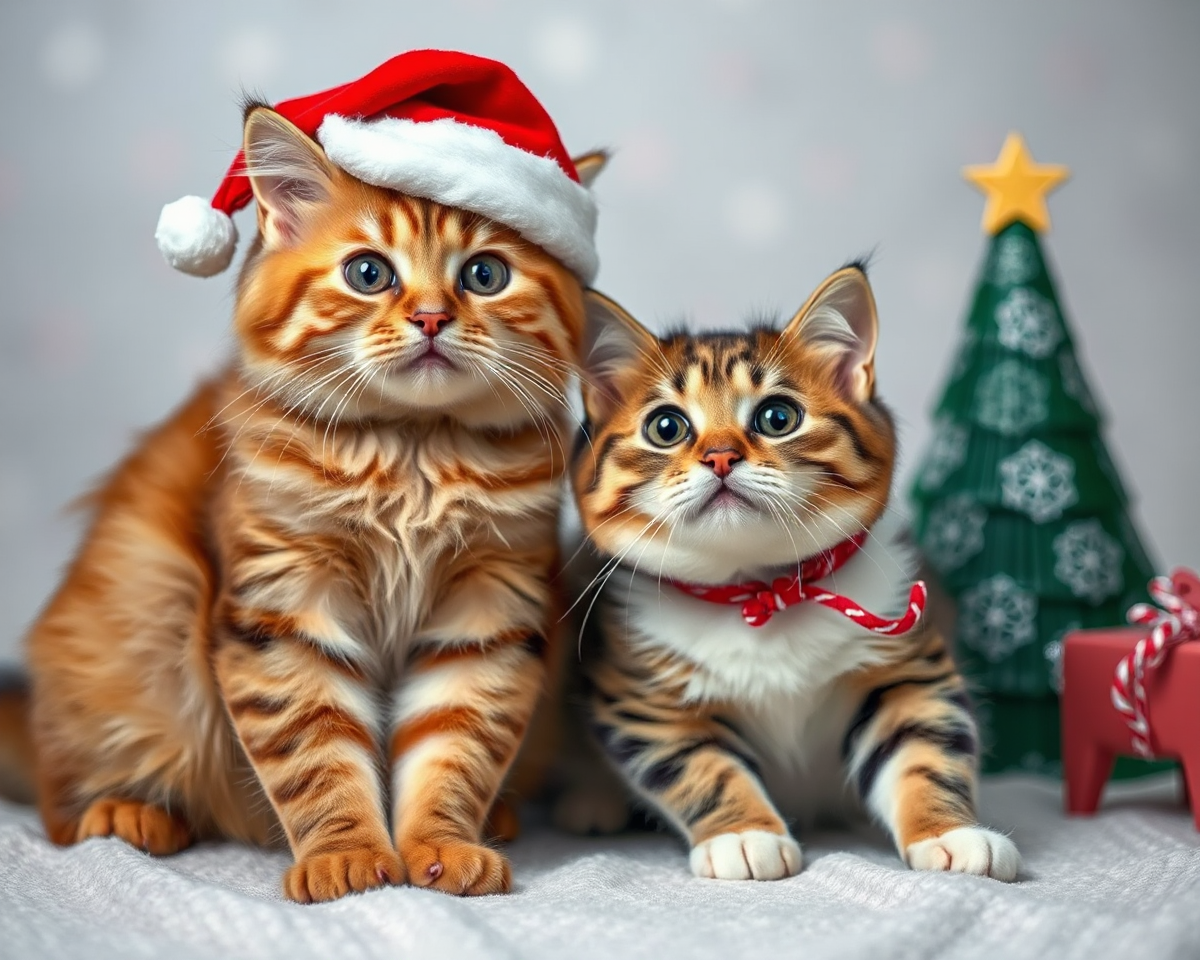 Cats in Funny Christmas Costumes and Pictures