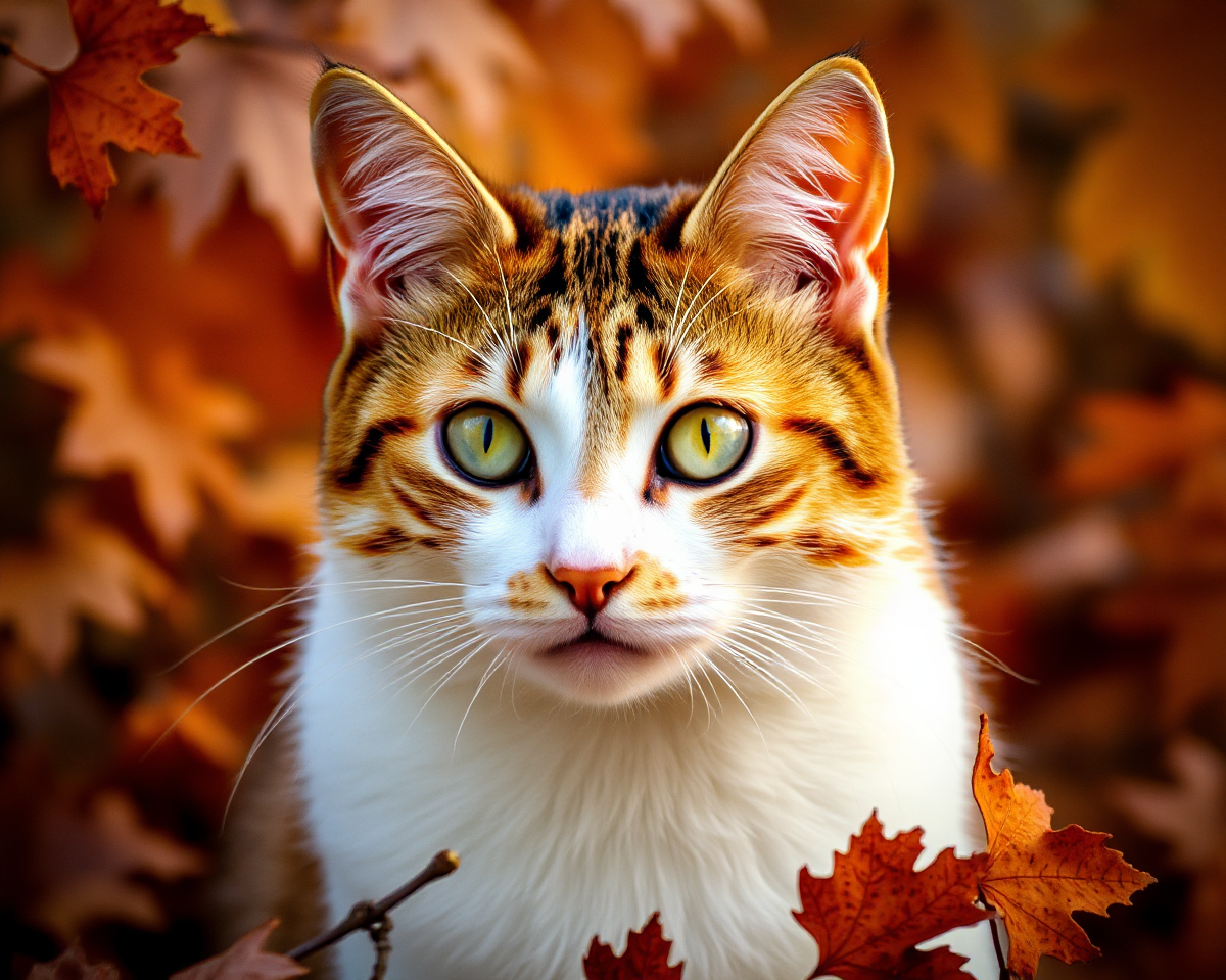 Autumn Cat Images: Whimsical Whiskers in Autumn