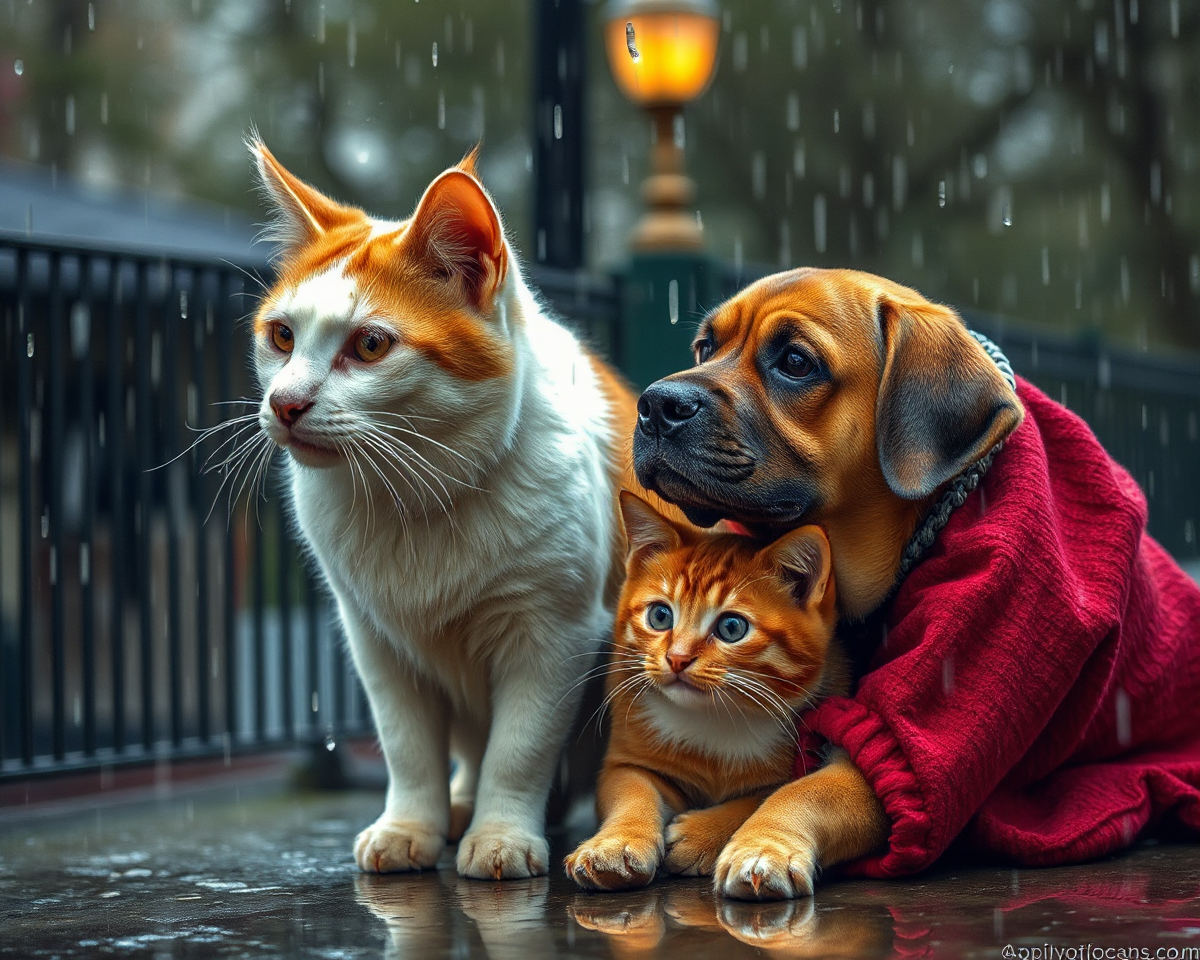 Pictures of Raining Cats and Dogs in Color