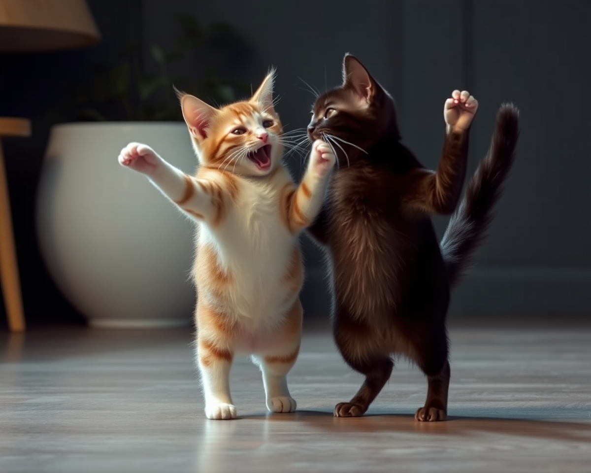 Feline Agility in Cat Dancing Images Unleashed