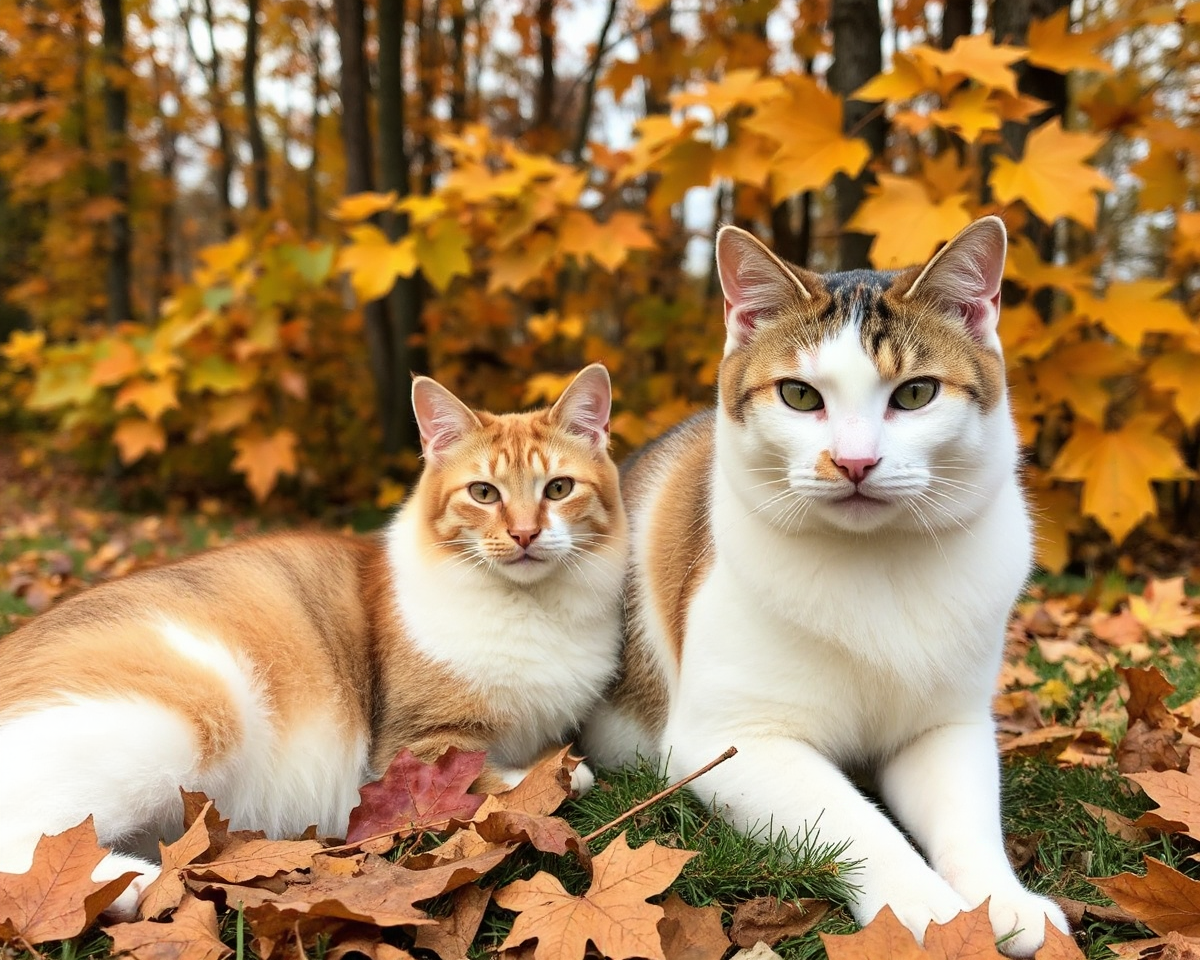 Cats Star in Fall Pictures with Beauty