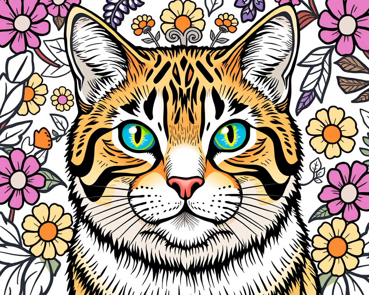 Big Cat Pictures to Color for Adults