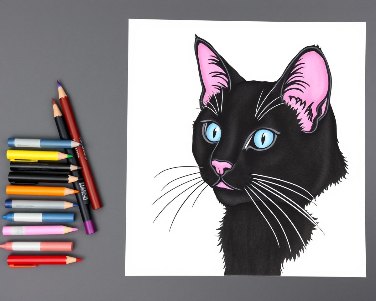 Colorful Black Cat Pictures to Download