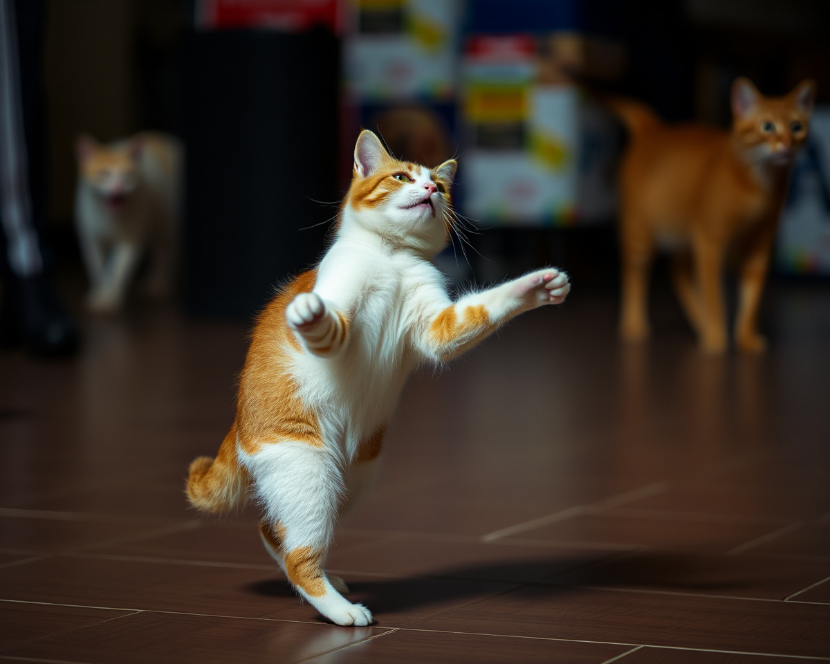 Dazzling Cat Dancing Images Showcase Feline Agility