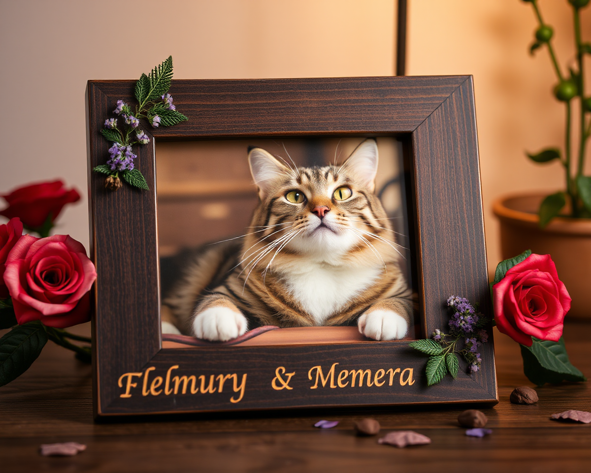 Cat Memorial Picture Frame for Treasured Memories