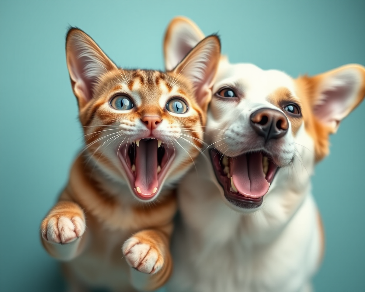 Comical Funny Pictures of Cats and Dogs Together