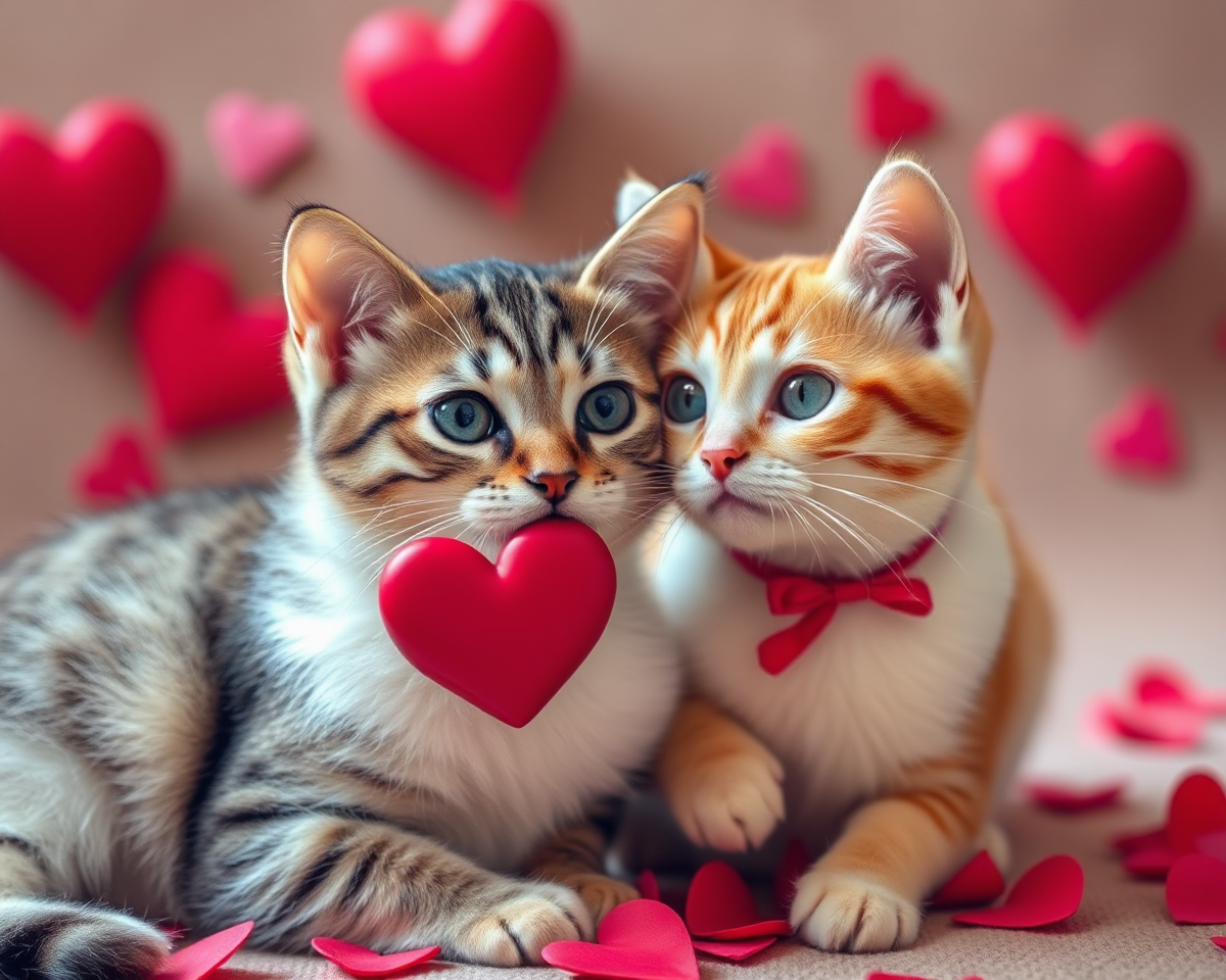 Valentine Cats Pictures: Colorful Photos of Feline Joy