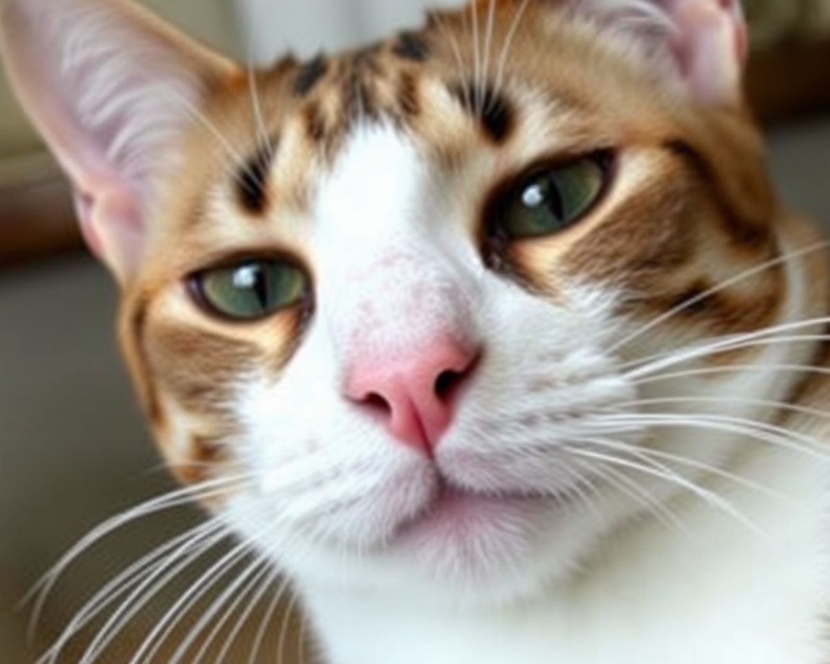 Feline Pictures with Nose Cancer Displayed