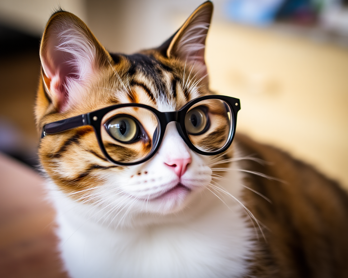 A Picture of a Cat Wearing Glasses