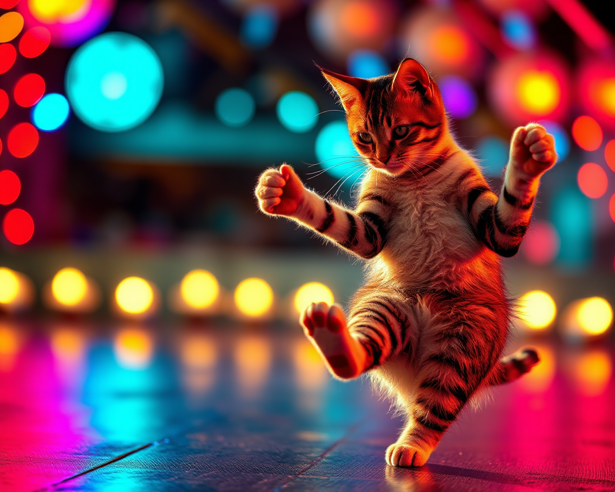 Dancing Cat Images Capture Whimsical Moments