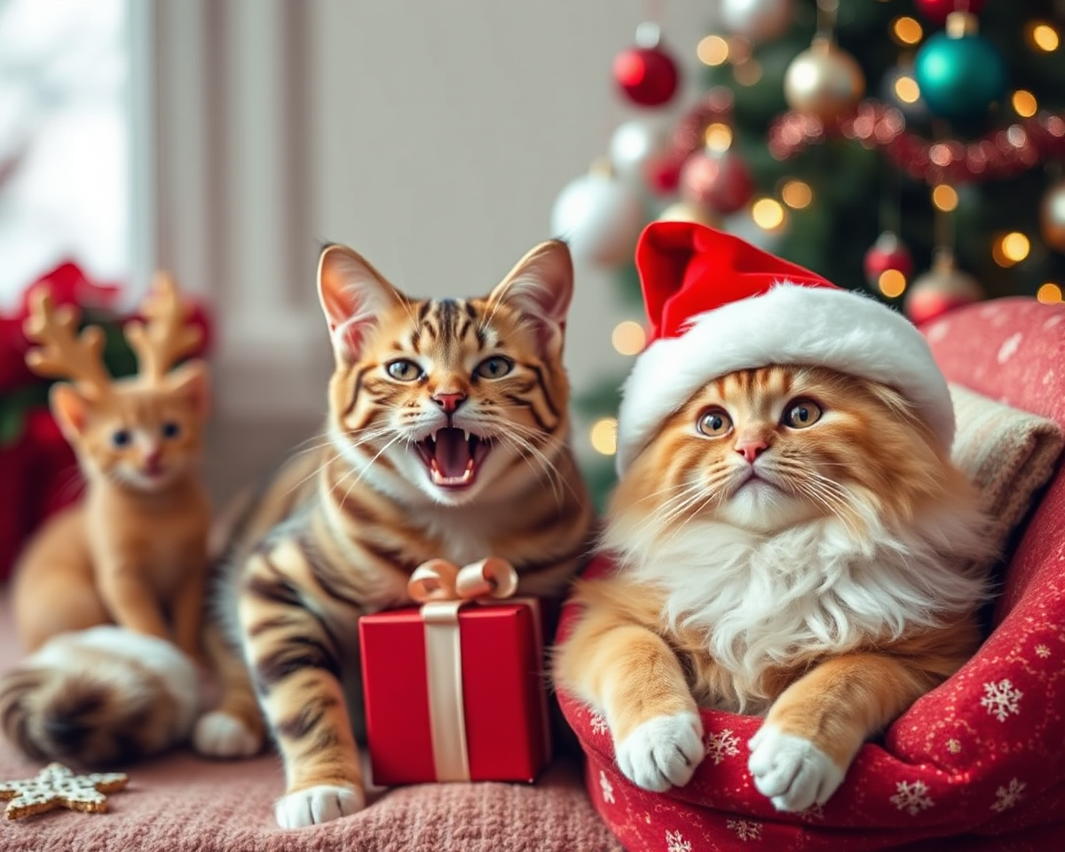 Cats in Funny Christmas Pictures to Smile