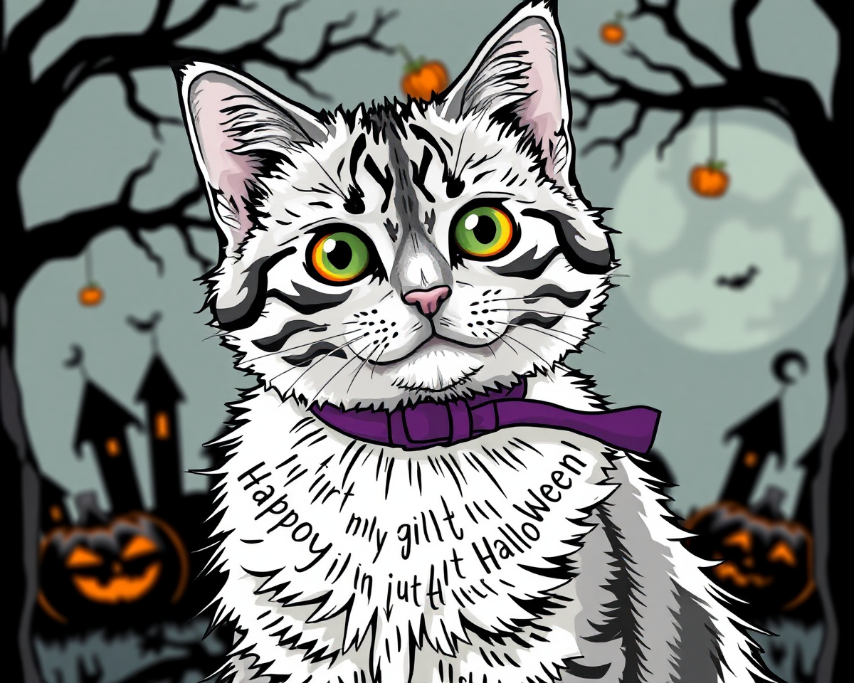 Halloween Cat Coloring Book to Color