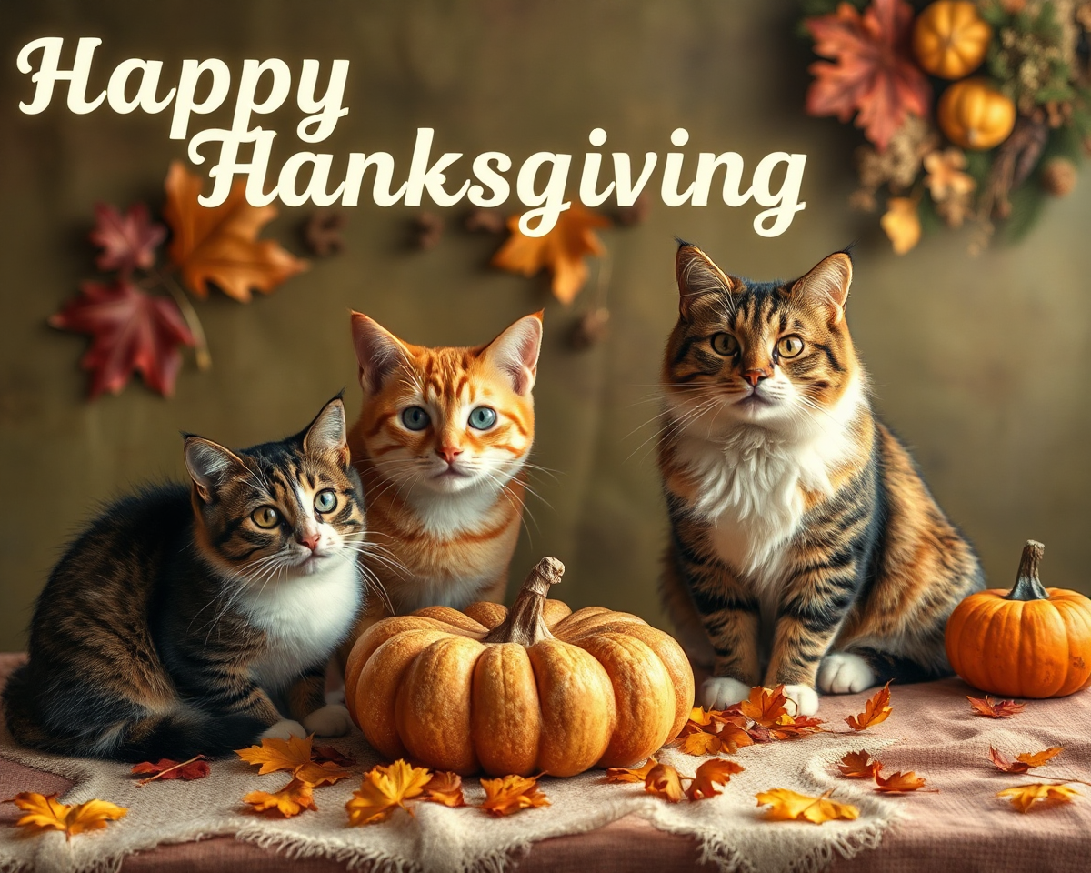 Feline Fun on Thanksgiving with Pictures