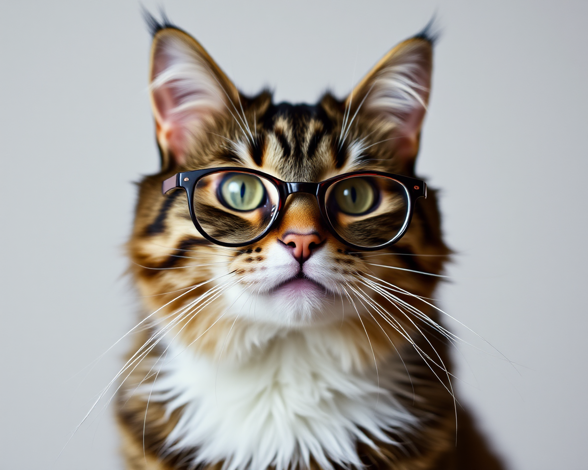 Cute Cat with Glasses Pictures to Share