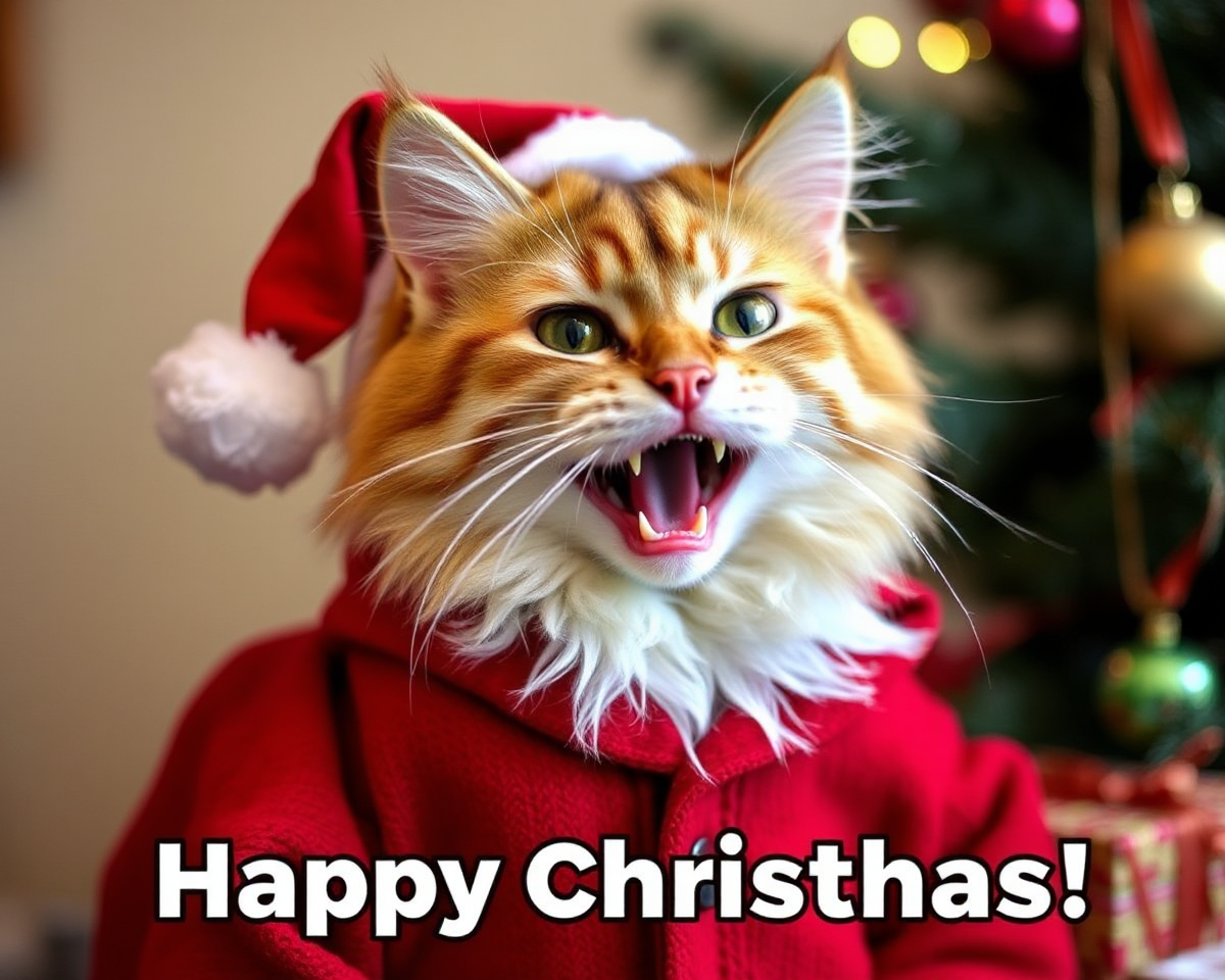 Funny Christmas Cats Images to Spread Holiday Cheer