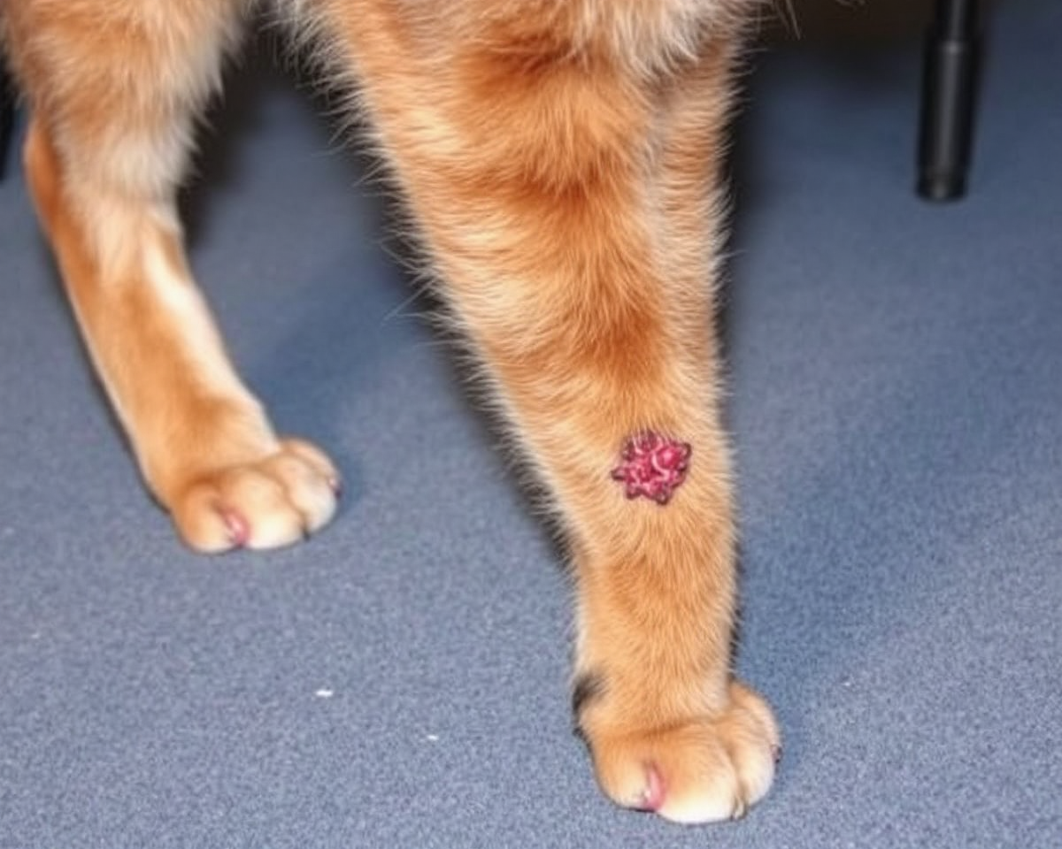 Images of Snake Bites on Cat's Legs