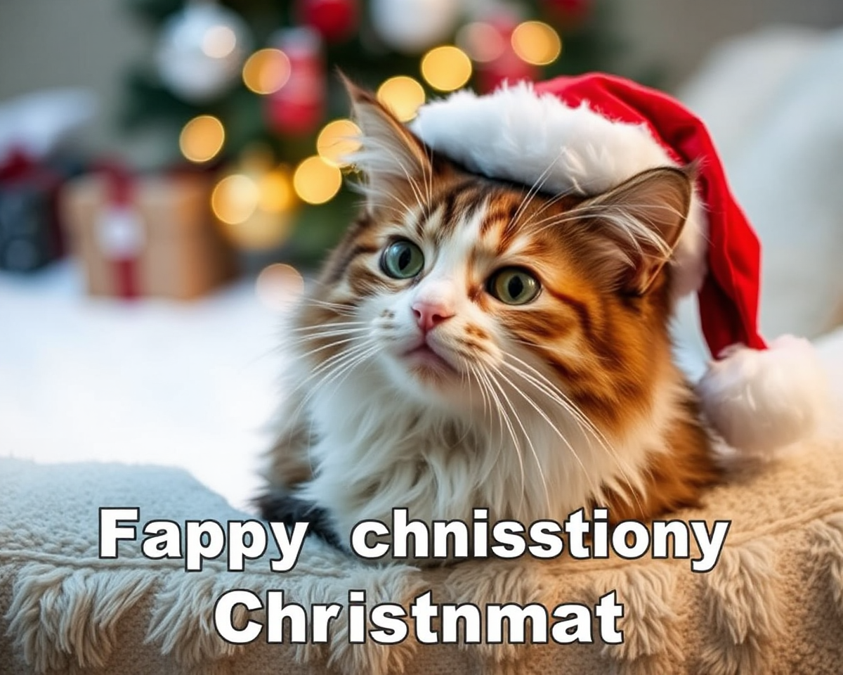 Christmas Cats in Funny Holiday Sweaters and Scarves Images