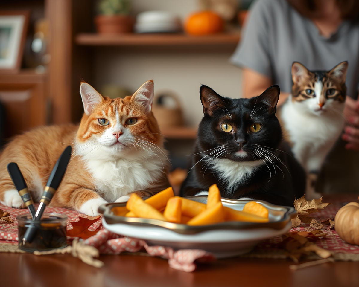 Cats at Thanksgiving Dinner: Joyful Moments