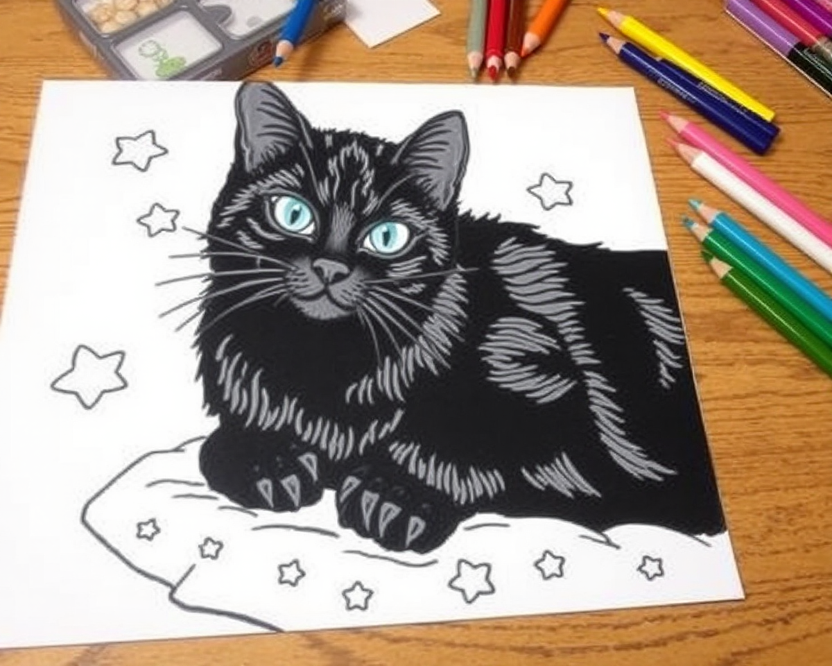 Black Cat Coloring Pictures for Creative Expression