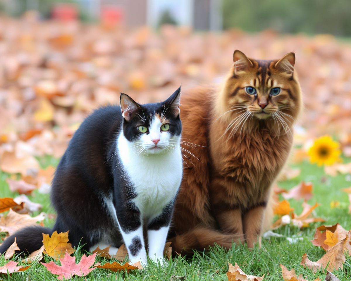 Cats Add Charm to Fall Pictures Scene