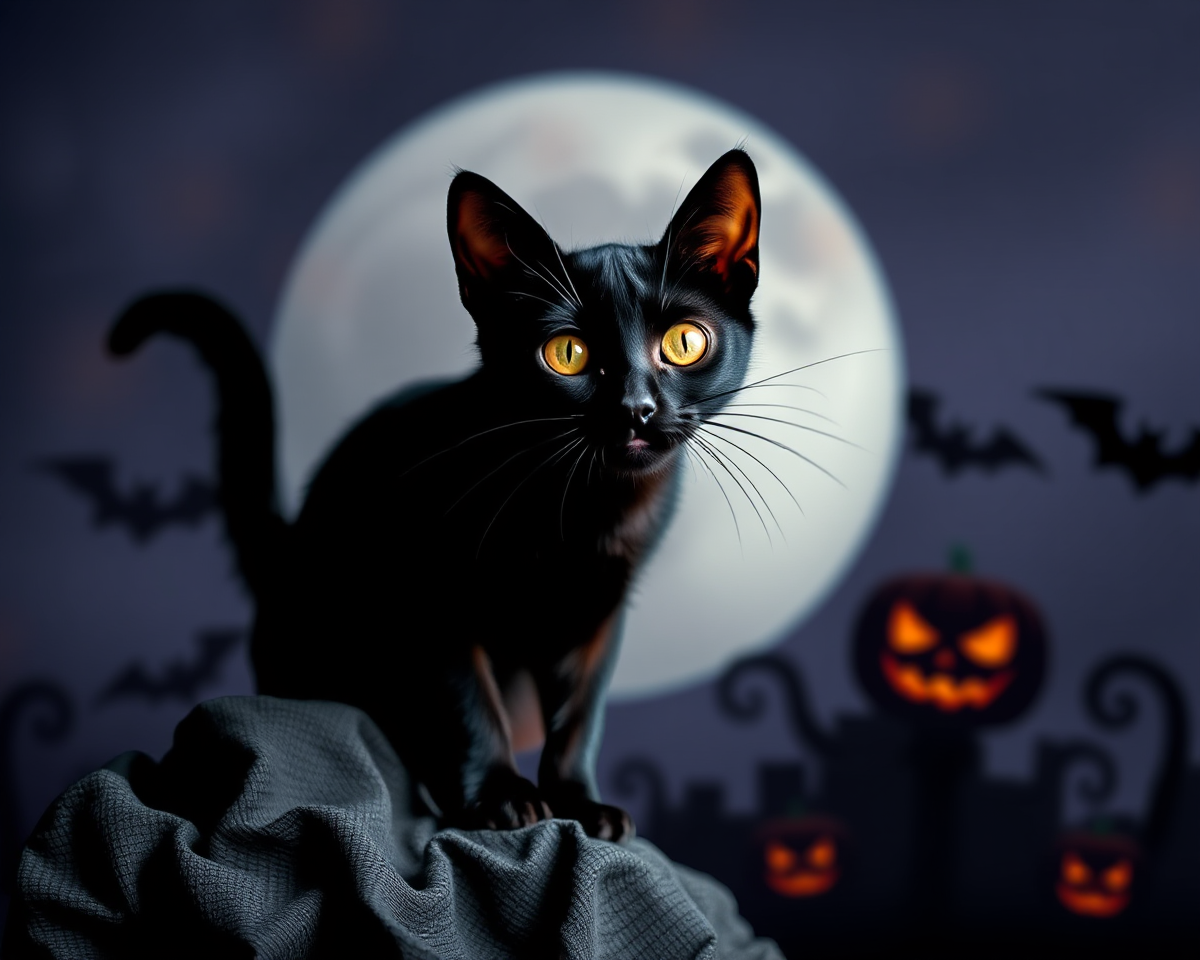 Black Cat Pictures for Halloween Pumpkin Carvings