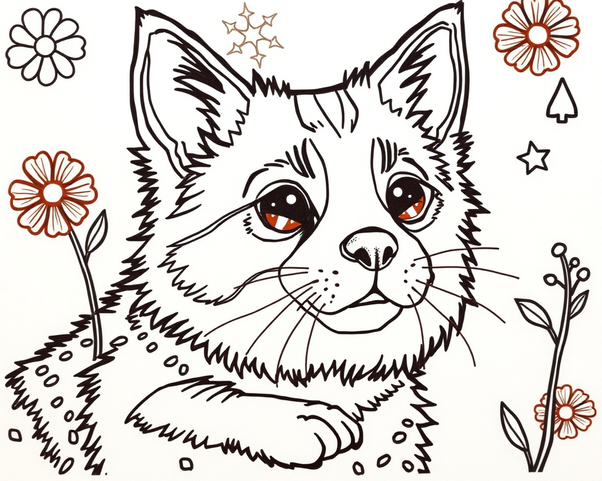 Coloring Pictures with Dog and Cat