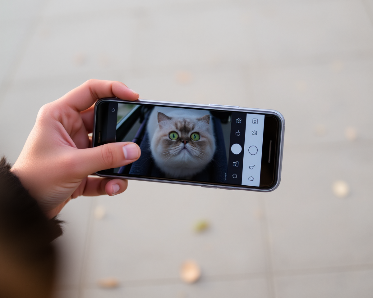 Cat Lover Taking Pictures of Cats