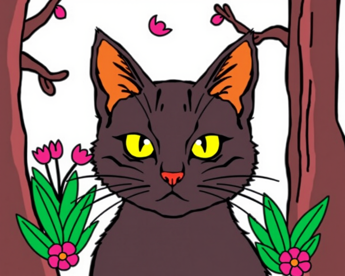 Black Cat Coloring Pictures for Customization Fun