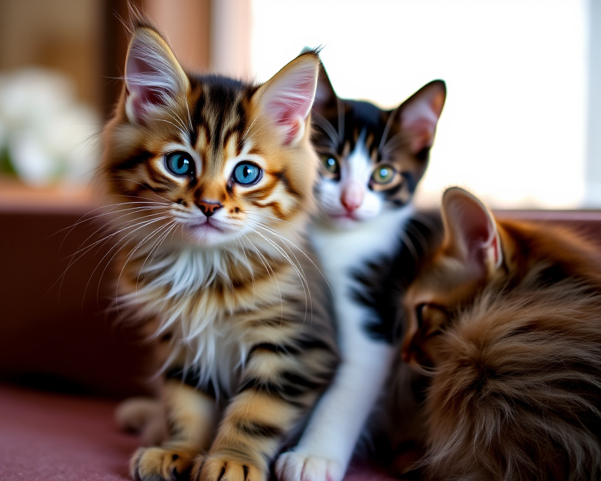 Maine Coon Cat Photos of Playful Kittens