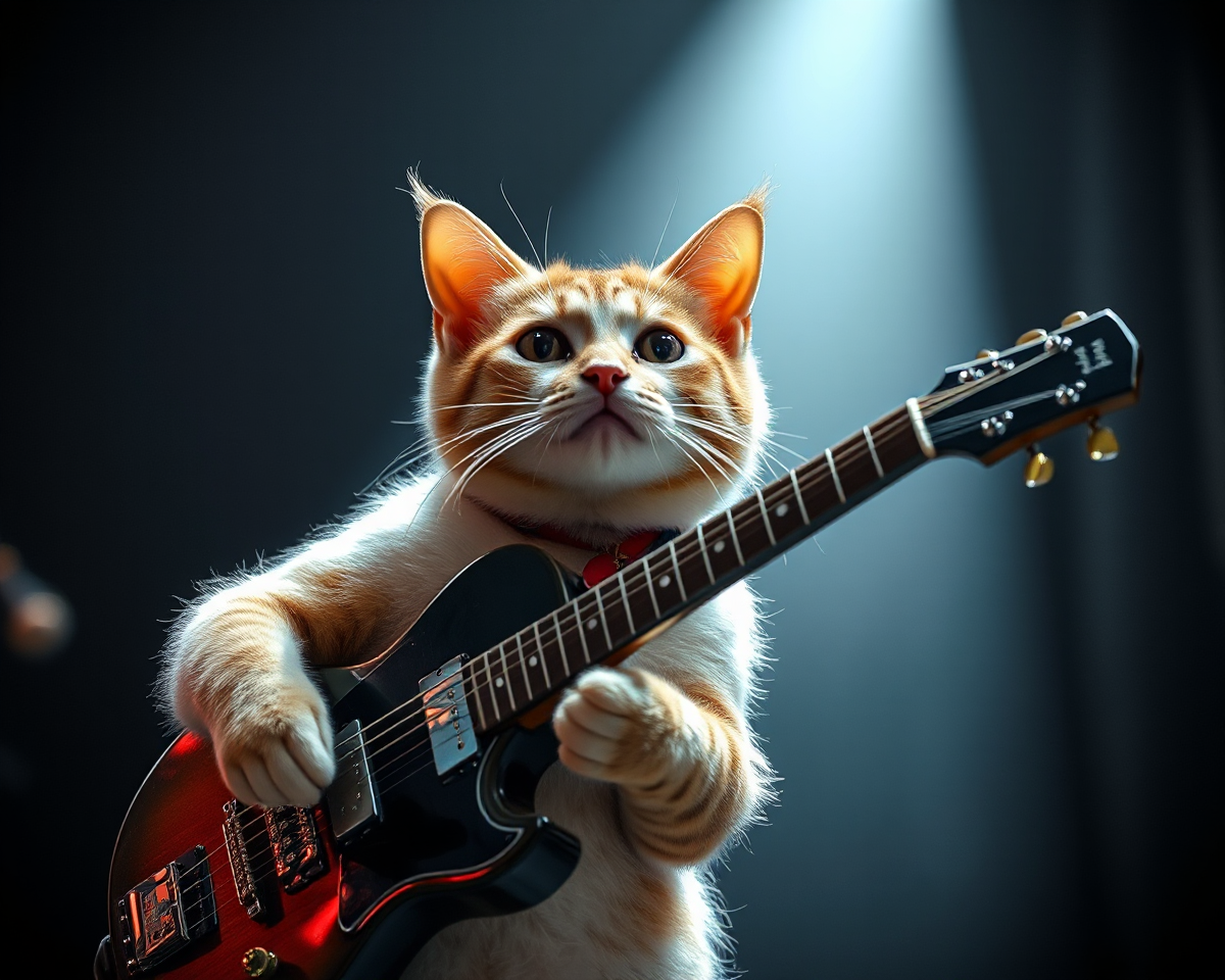 Guitar Cat: A Unique Scene