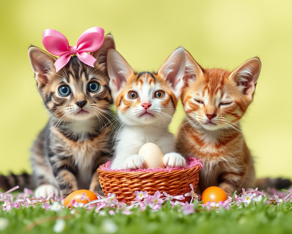 Easter Cats Photos: Easter Cats Pose for Photo Shoot