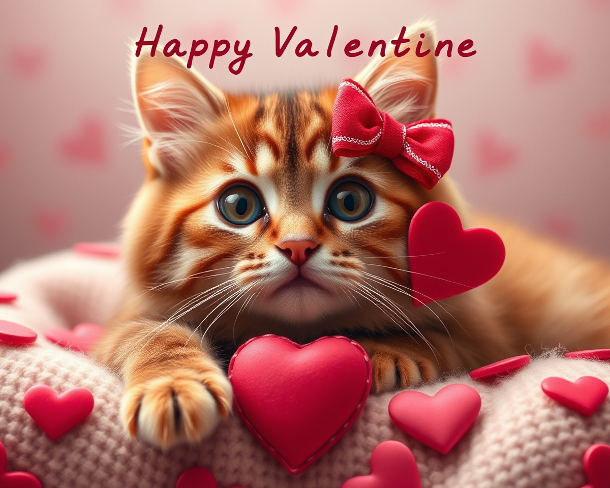 Cute Cat Valentine Images for Romantic Gift