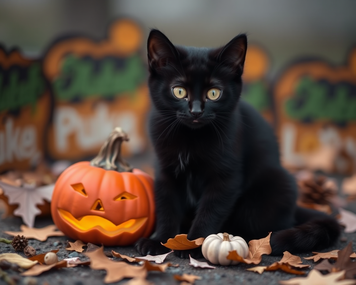 Black Cat Pictures for Halloween Wall Decals