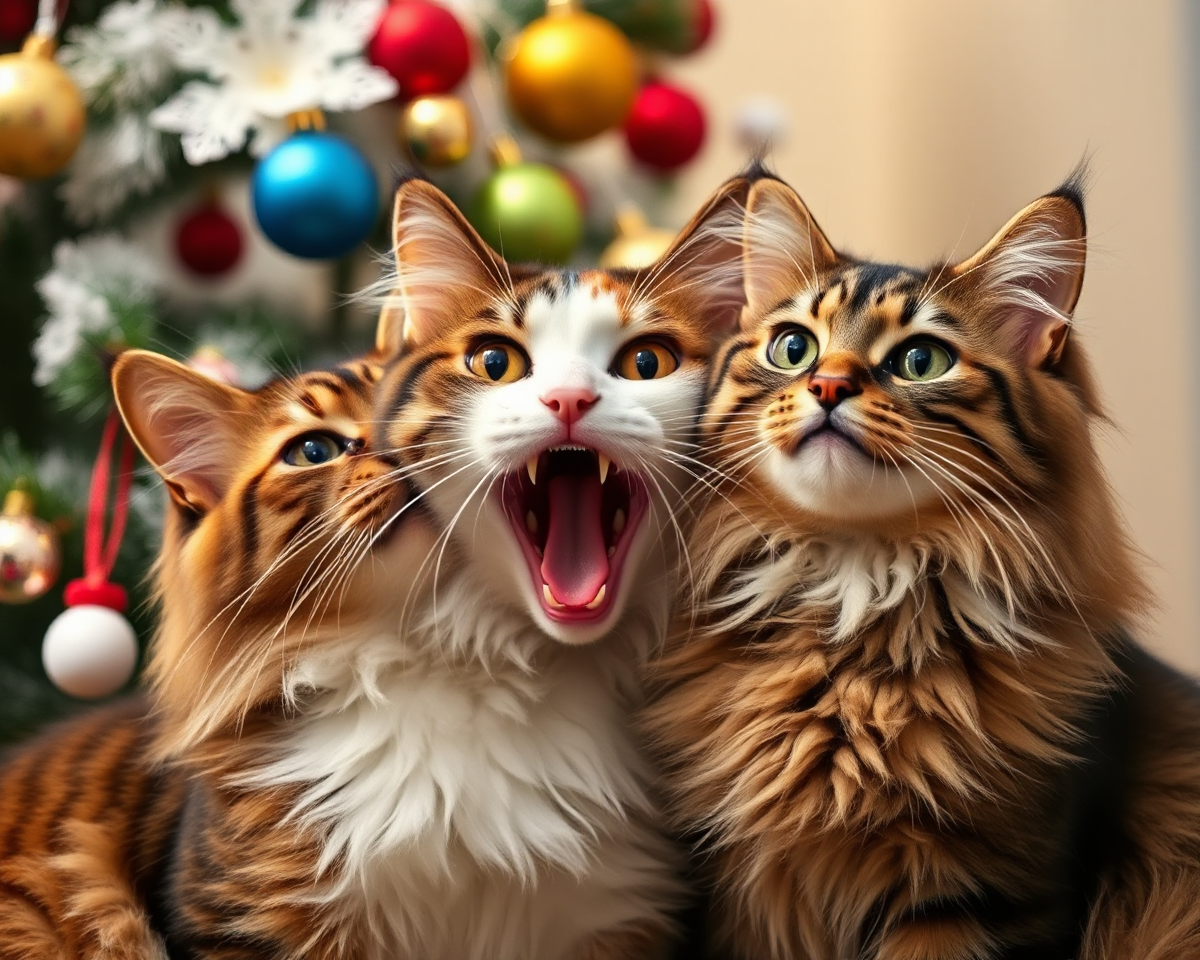 Funny Christmas Pictures Featuring Playful Cats