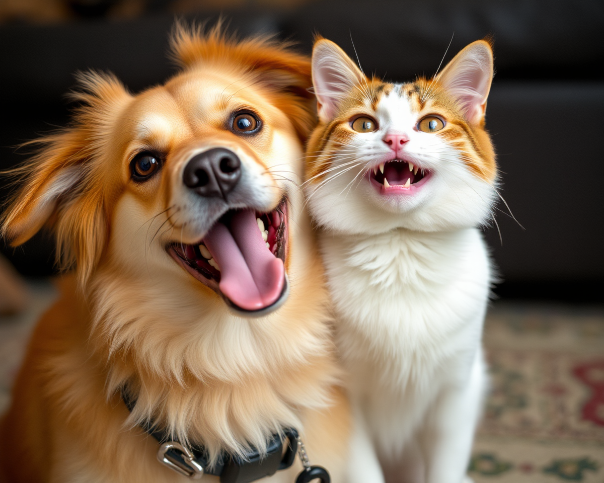 Funny Photos of Canines and Felines Having Fun