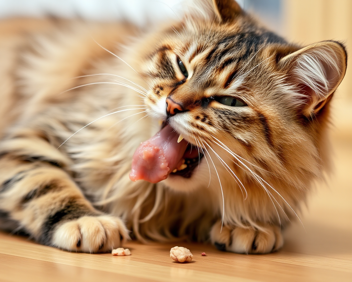 Cat Hairball Vomit Picture Gross Moment Captured