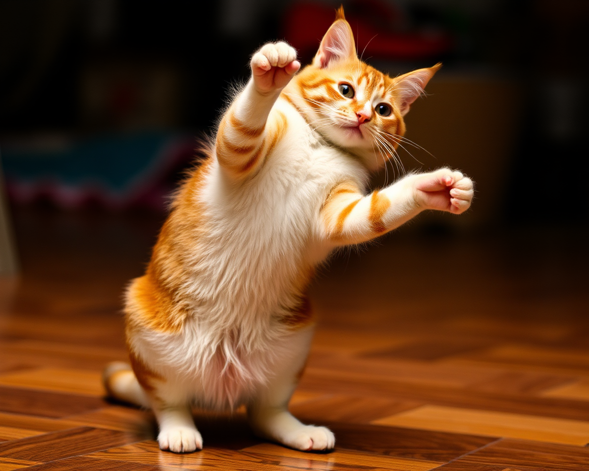 Captivating Cat Dancing Images Showcase Feline Joy