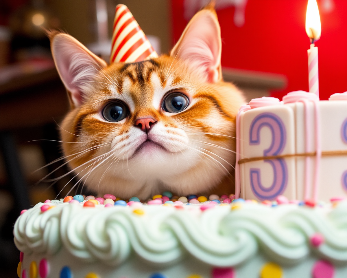 Funny Cat Pictures on Birthday Surprise