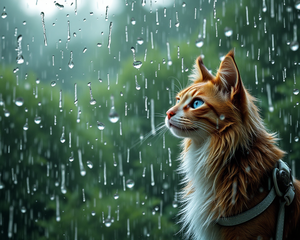 Cats and Dogs Raining Down in Colorful Images