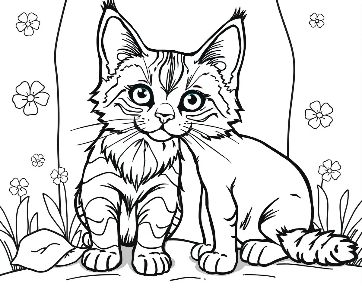 Whimsical World of Cats and Dogs Coloring