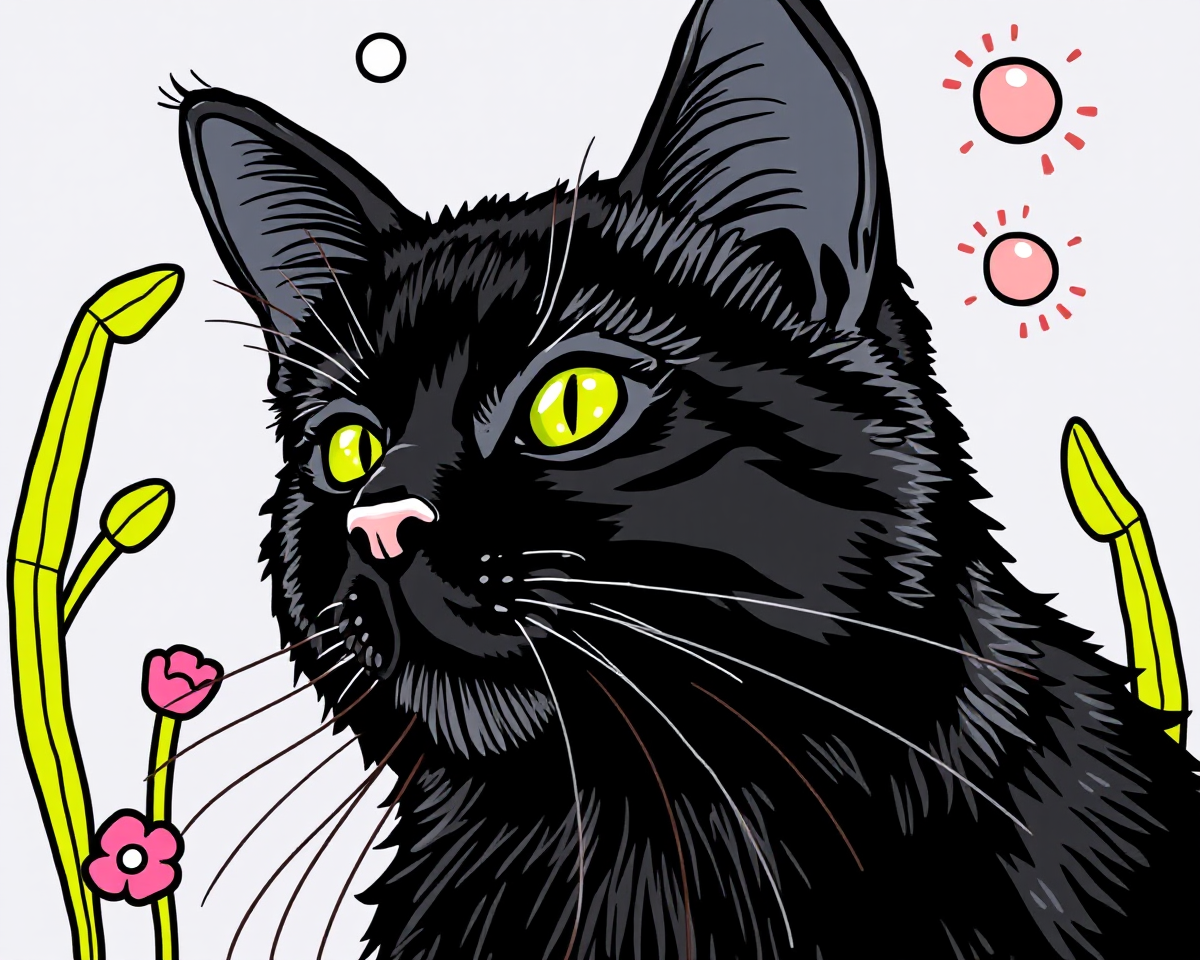 Black Cat Coloring Pictures for Art Therapy