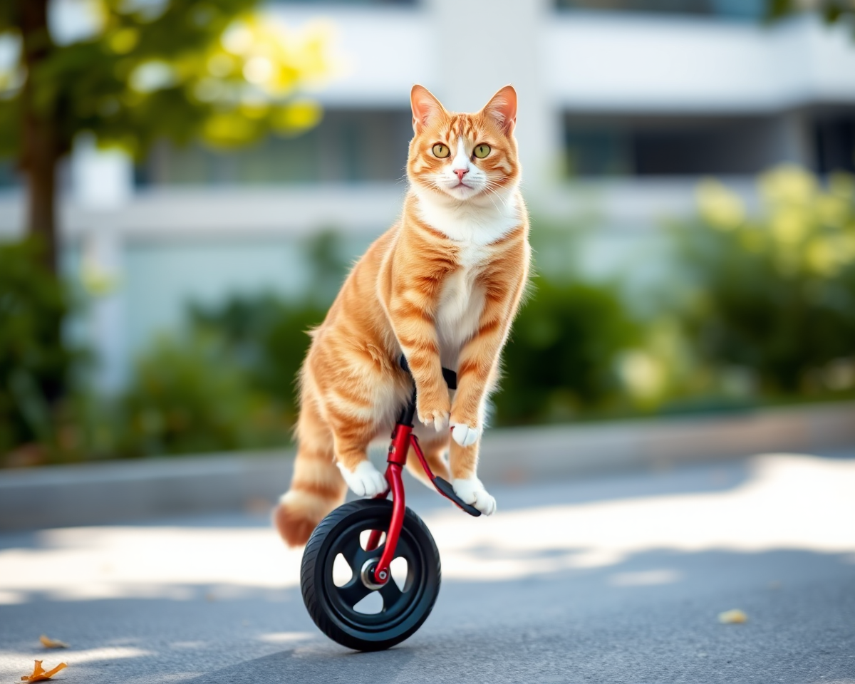 Unicycle Cat Picture Generation Task