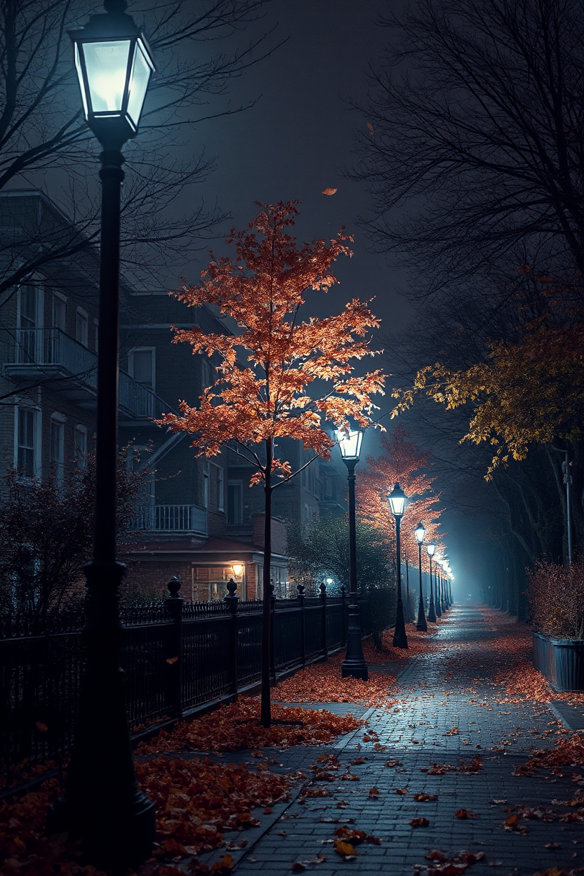 Autumn Night Images with Good Mood