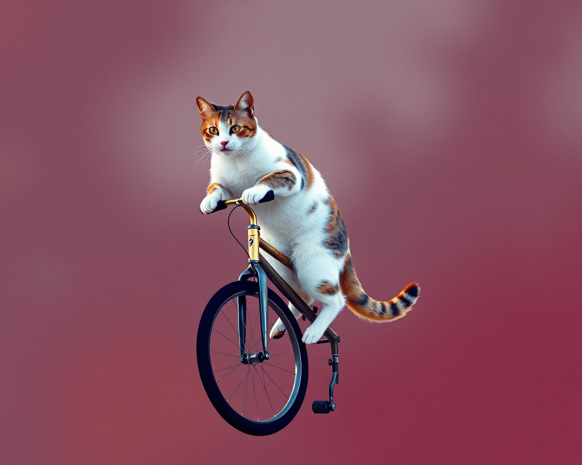 Cat Riding Unicycle Image Needed