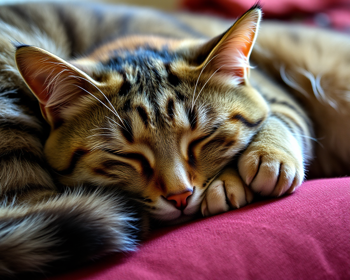 A Cat's Serene Picture of a Leisurely Nap