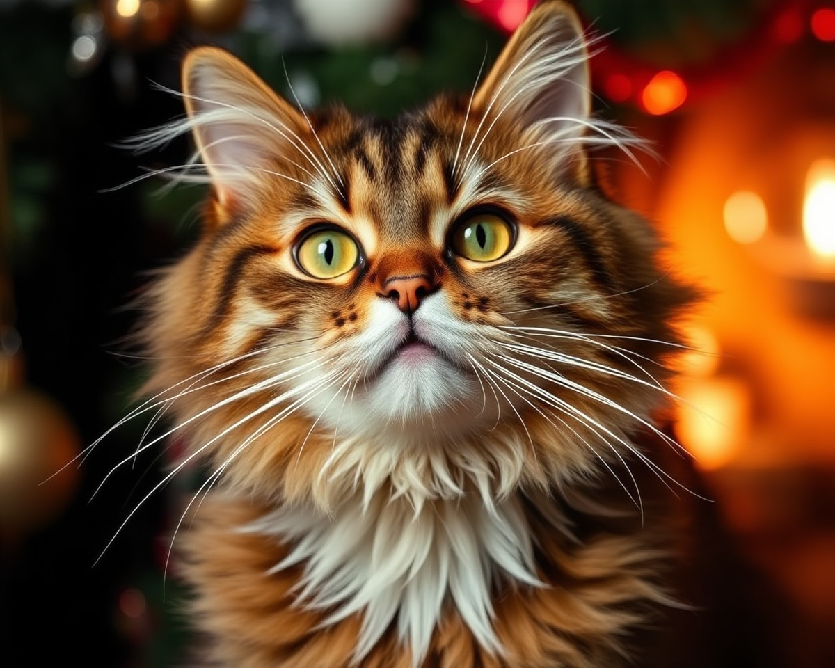 Funny Christmas Cats in Santa Boots and Red Hats Images