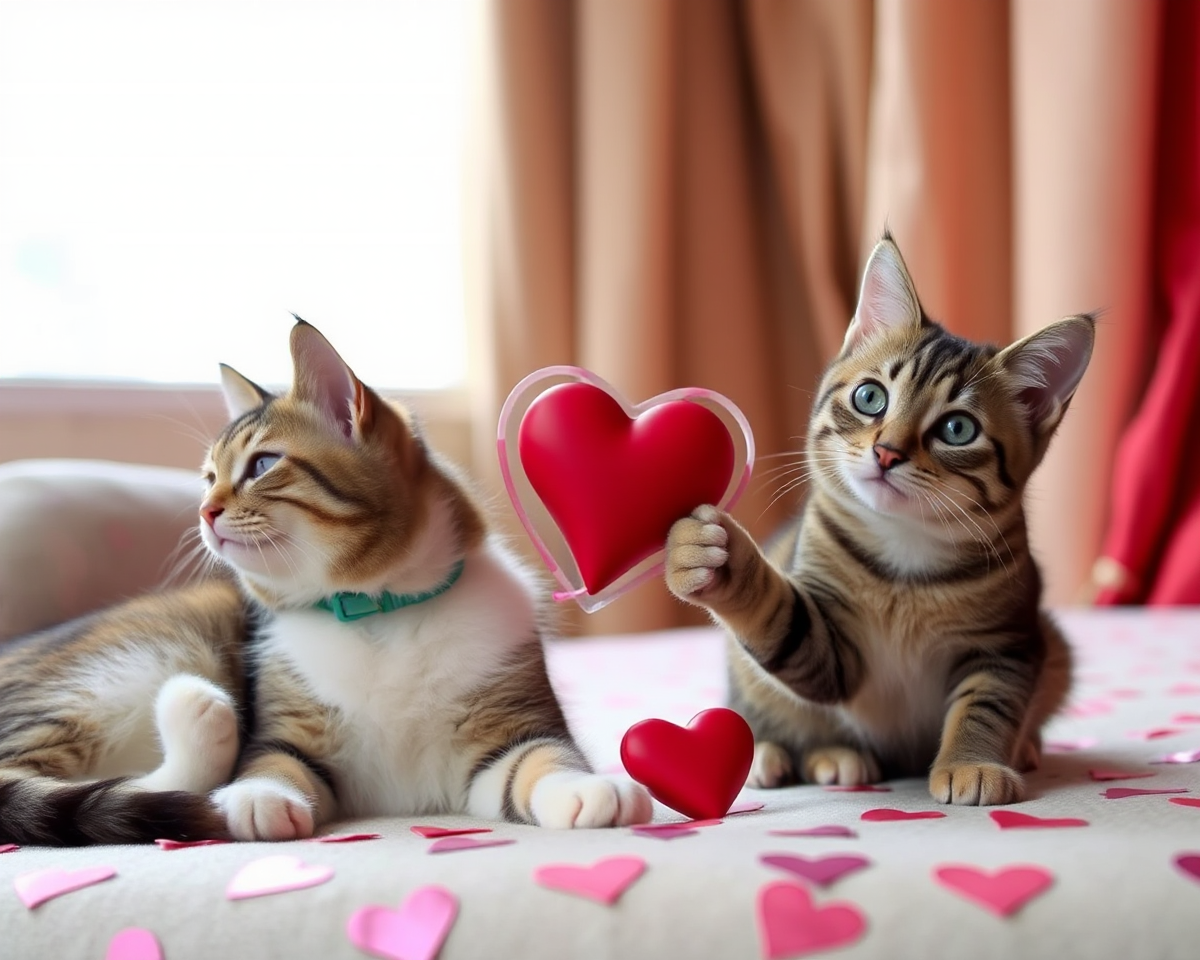 Valentine Cats Pictures: Whimsical Illustrations of Feline Love