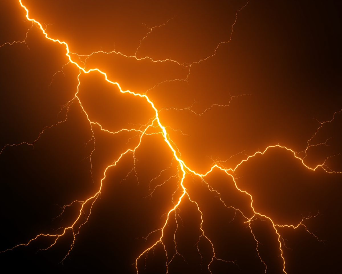 Yellow Thunderbolt PNG Icon Design Element