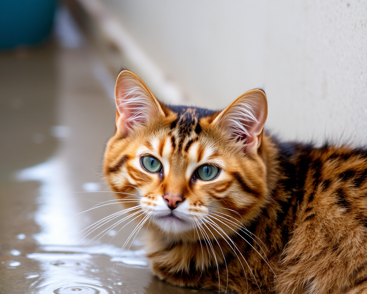 Wet Cat Photos Highlight Whimsical Whiskers and Wet Fur